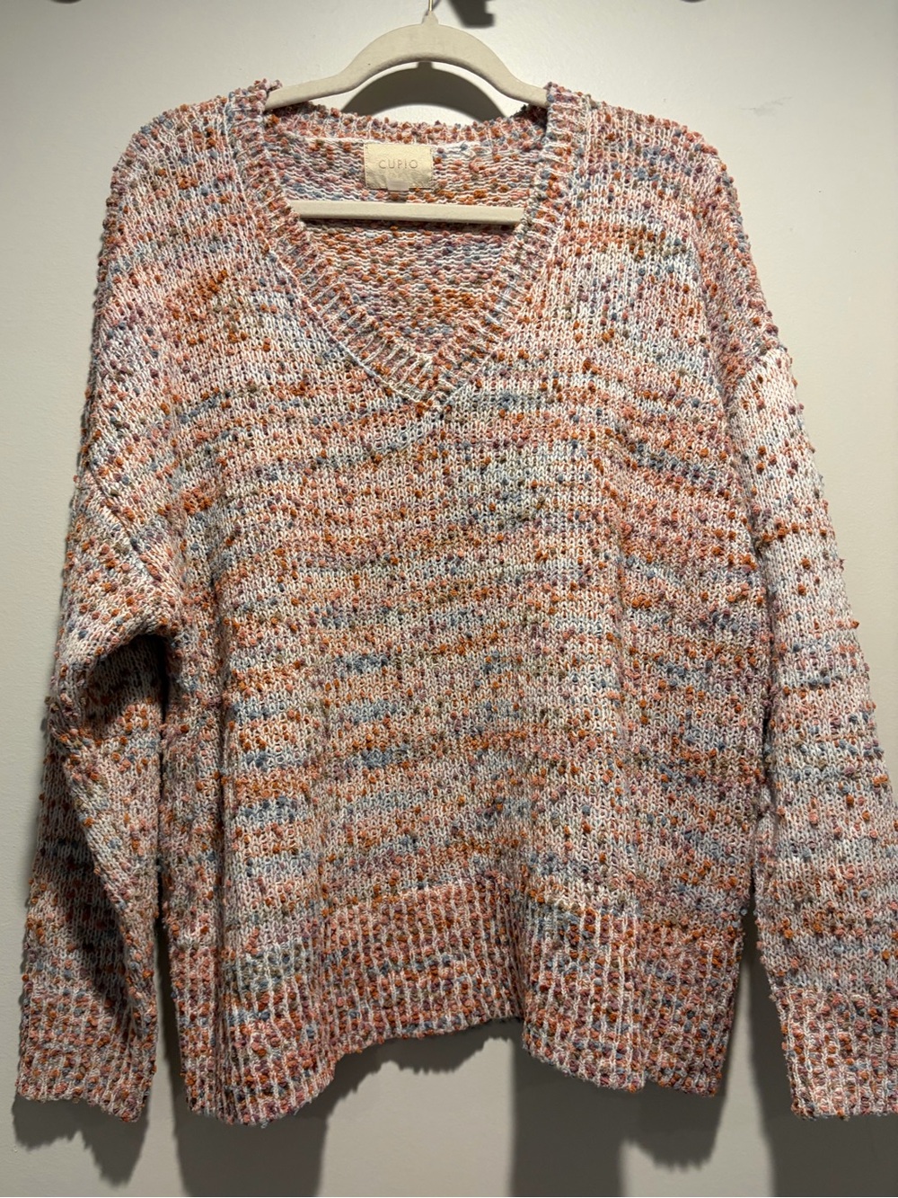 Cupio Multicolor Speckled V-Neck Sweater